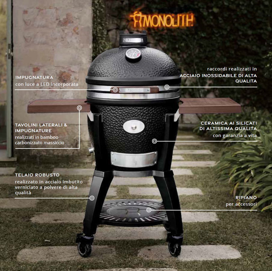 MONOLITH GRIGLIA KAMADO SERIE AVANTGARDE CARATTERISTICHE